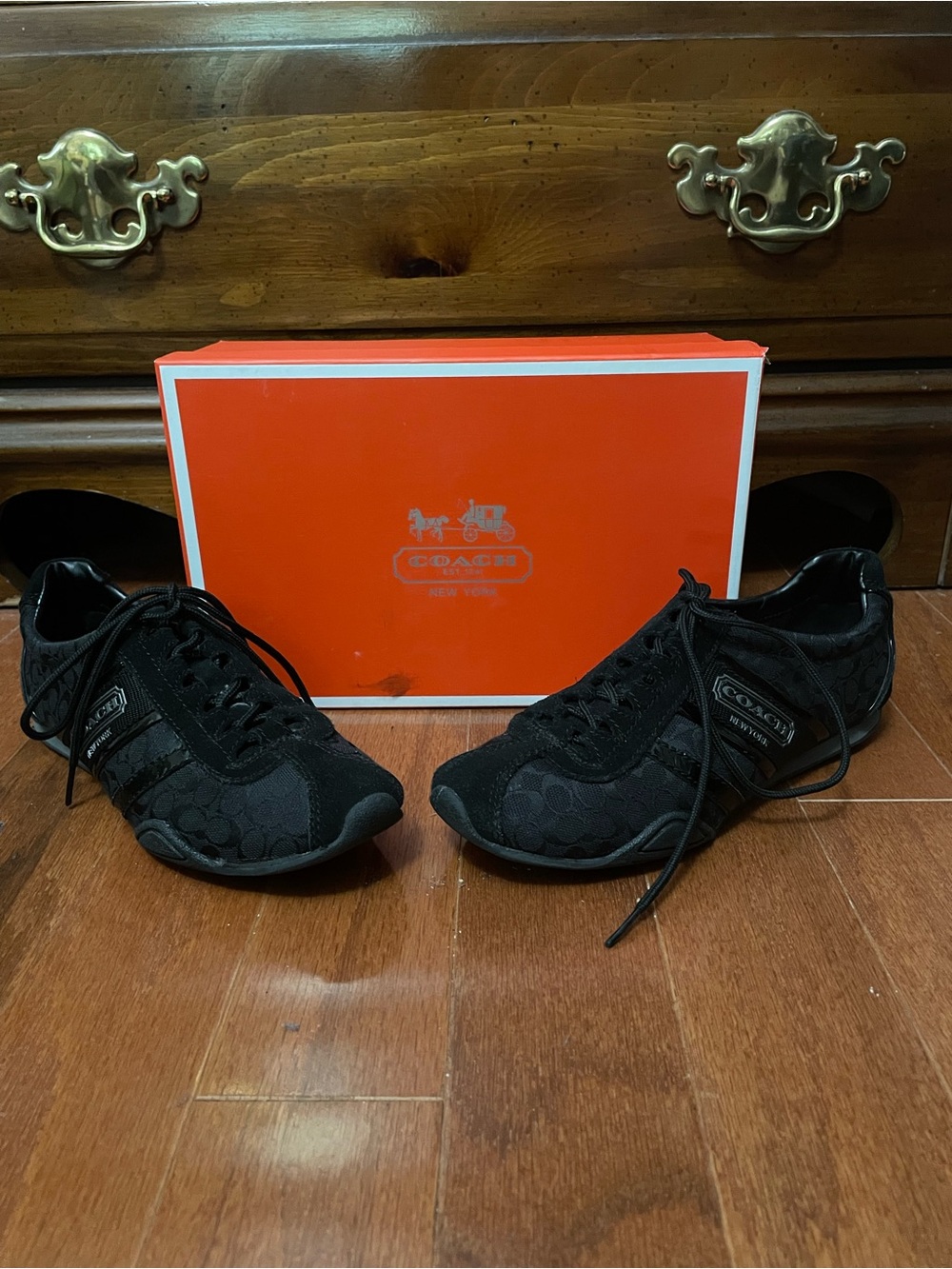 Coach Black Low-Profile Logo Lace-Up Sneakers